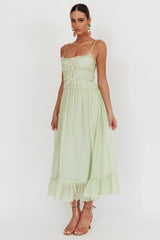 Maidens Tie Accent Maxi Dress Sage