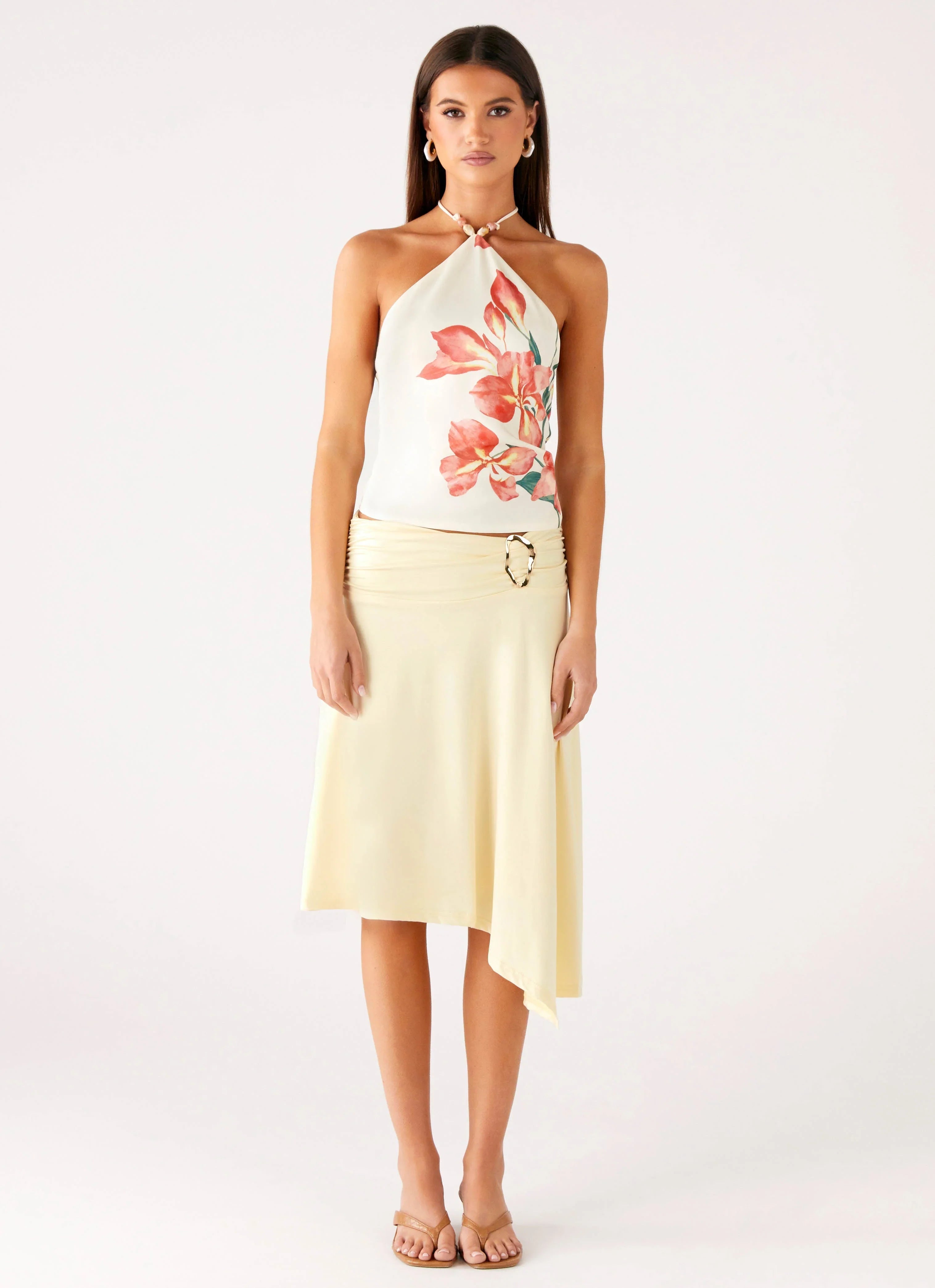Loreta Beaded Tie Back Top - Siena Floral