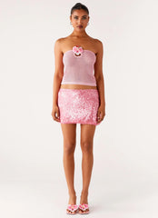 Galia Crochet Top - Pink